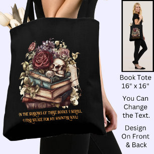 Verander tekst, Gothic Books & Lezer Quote, Zwart Draagtas