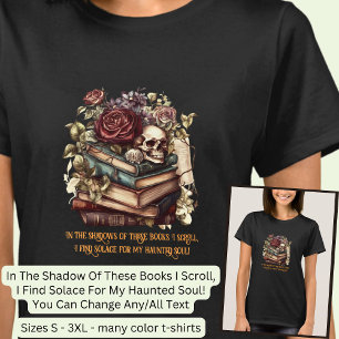 Verander tekst, Gothic Books & Lezer Quote, Zwart T-shirt