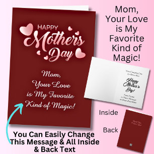 Verander tekst, mam, je liefde is mijn favoriete m kaart