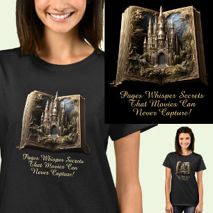 Verander tekst, pagina's fluisteren geheimen, boek t-shirt
