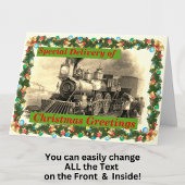 Verander tekst Voeg naam toe Stoomtrein Prettig ke Kaart