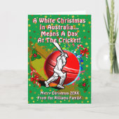 Verander tekst, Witte Kerst Australia Day Cricket Kaart (Voorkant)