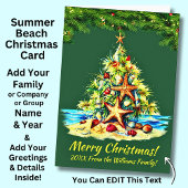 Verander tekst, Zeesterren schelpen Zand Kerstboom Kaart