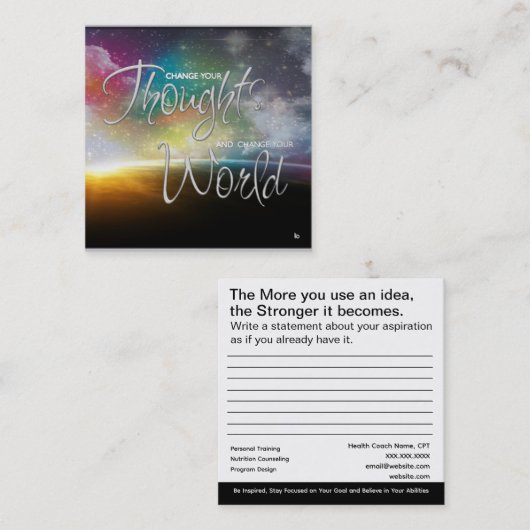 Verander uw Visitekaartje voor gedachtewisselingen (Voorkant / Achterkant)