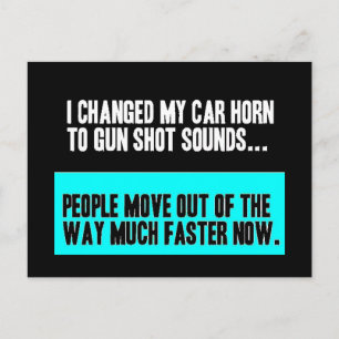 VERANDERDE AUTO-HORN VOOR PISTOOL MOET WEG PLAATSE BRIEFKAART
