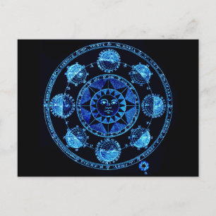 Veranderde Lichte Blauwe Zonnetjes van de Zon Ecli Briefkaart