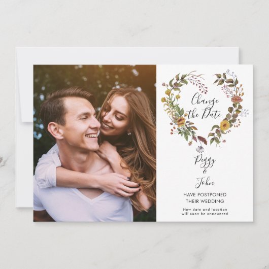 Veranderde Uitgestelde Bloem Foto Datum Save The Date (Voorkant)
