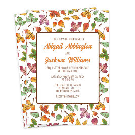 Veranderen bladeren herfst bruiloft kaart