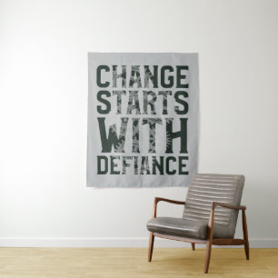 Verandering begint met het Defiance Tapijt Wandkleed