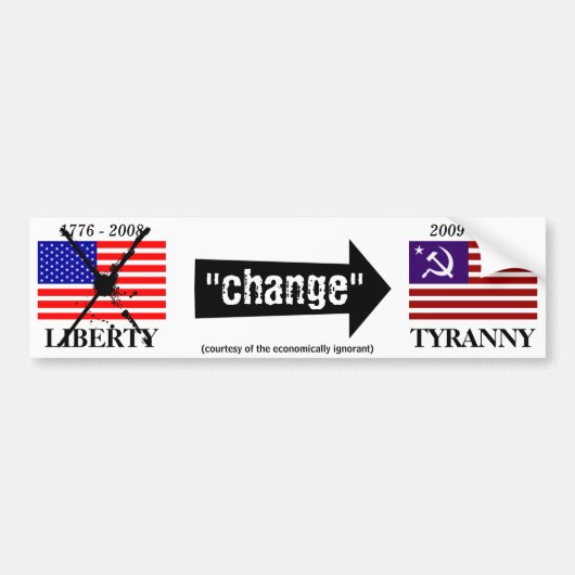 "verandering" bumpersticker (Voorkant)