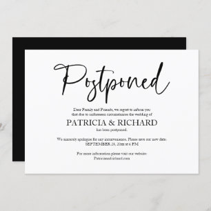 Verandering huwelijksplannen uitgesteld kaart