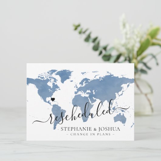 Verandering in plannen uitgestelde bestemming brui aankondiging (Staand voorkant)