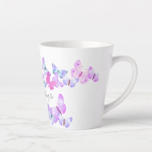 Verandering is niet iets om  Butterflies te vrezen Latte Mok (Rechts)