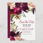 VERANDERING KLEUR - Bloemen Bewaar de Datum Uitnod Save The Date (Voorkant / Achterkant)