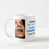 "Verandering komt niet..." Barack Obama Quote Koffiemok (Links)