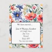 Verandering van adres Bloemen briefkaart (Voorkant)