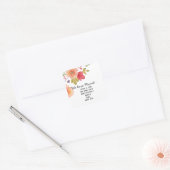 Verandering van adres floral sinaasappel vierkante sticker (Envelop)