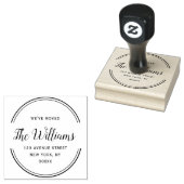 Verandering van adres in script voor geometrisch l 	rubberstempel (Gestempeld)