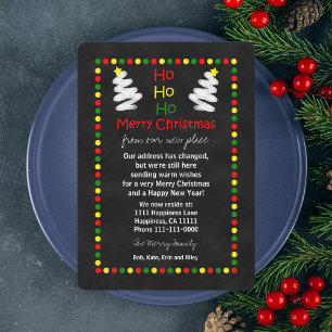 Verandering van Adres Kerst Flat Kaart Chalkboard