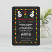 Verandering van Adres Kerst Flat Kaart Chalkboard (Staand voorkant)