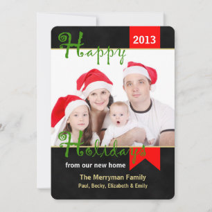 Verandering van Adres Kerst Flat Kaart Foto