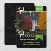 Verandering van Adres Kerstmis Platte Kaart met Fo (Voorkant / Achterkant)