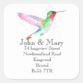 Verandering van Adres sticker aquarel vogel (Voorkant)