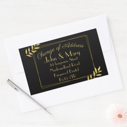 Verandering van adres sticker retourneren gouden b (Envelop)