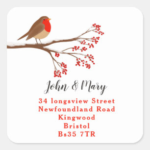 Verandering van adres sticker vakantie robin