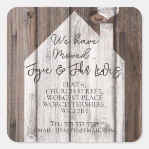 Verandering van Adres Stickers houten huis