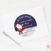 Verandering van adres winter kerstman ronde sticker (Envelop)