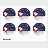 Verandering van adres winter kerstman ronde sticker (Vel)