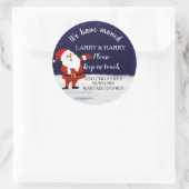 Verandering van adres winter kerstman ronde sticker (Tas)
