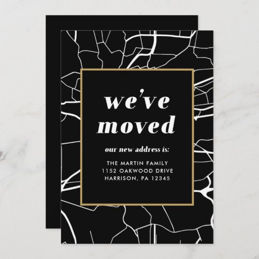 Verandering van Adres Zwart Wit Kaart We hebben ve (Voorkant / Achterkant)