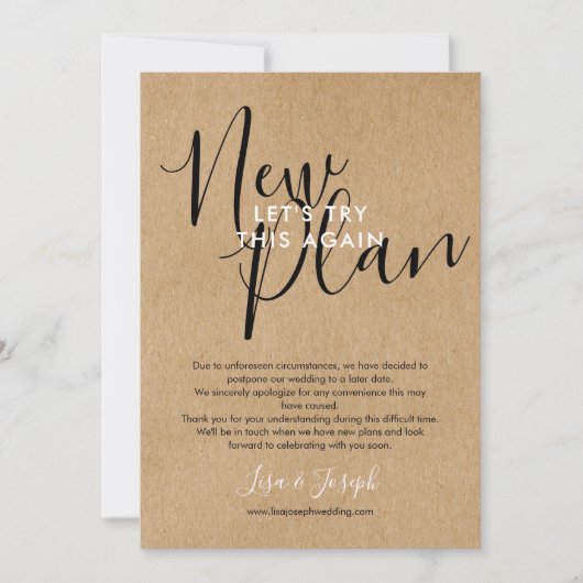 Verandering van Datum Nieuw Plan Geannuleerde Rust Kaart (Voorkant)