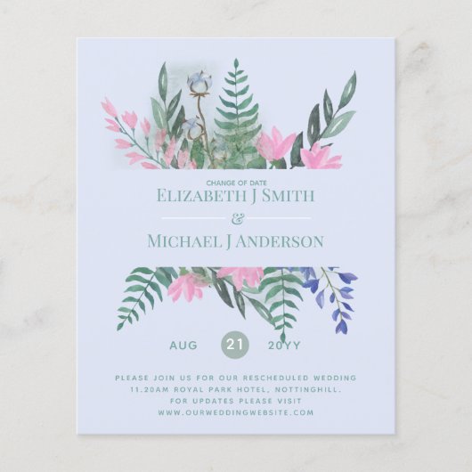 Verandering van datum plannen uitstel wilde bloeme (Voorkant)