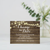 Verandering van datum Rustic Barn Wood en Lichten Briefkaart (Staand voorkant)