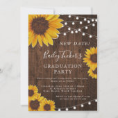 Verandering van datum Rustic Sunflower Graduation  Kaart (Voorkant)
