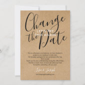 Verandering van datum uitgesteld geannuleerd Rusti Kaart (Voorkant)