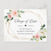 Verandering van de datum Elegant Geometric Blush P Briefkaart (Voorkant)