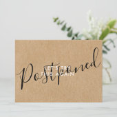 Verandering van de Datum Uitgestelde Geannuleerde  Save The Date (Staand voorkant)