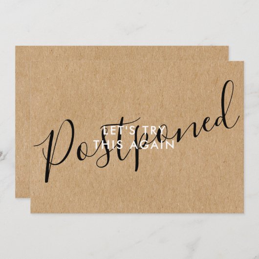 Verandering van de Datum Uitgestelde Geannuleerde  Save The Date (Voorkant / Achterkant)