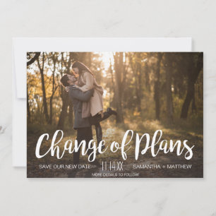 Verandering van de plannen Foto uitgesteld bruilof Save The Date