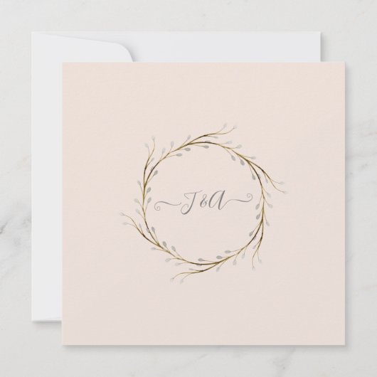 Verandering van het Manuscript Blush Pink Floral G Kaart (Achterkant)