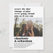 Verandering van het Virtuele Weddenschap van het P Save The Date (Voorkant)