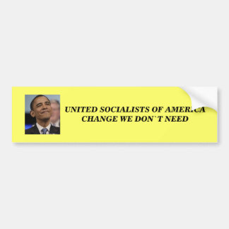 VERANDERING VAN OBAMA? Bumpersticker