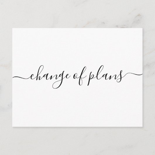 Verandering van plan | Uitgestelde bruiloft Aankondigingskaart (Voorkant)