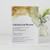 Verandering van Plannen Artsy Inks Uitgestelde Bru Kaart (Staand voorkant)