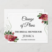 Verandering van plannen Bruidsuitnodiging uitgeste Briefkaart (Voorkant / Achterkant)