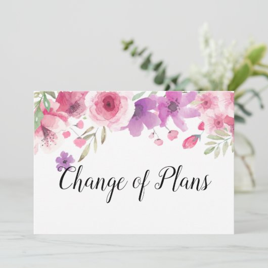 Verandering van Plannen Datum Uitgesteld Bloemen R Kaart (Staand voorkant)